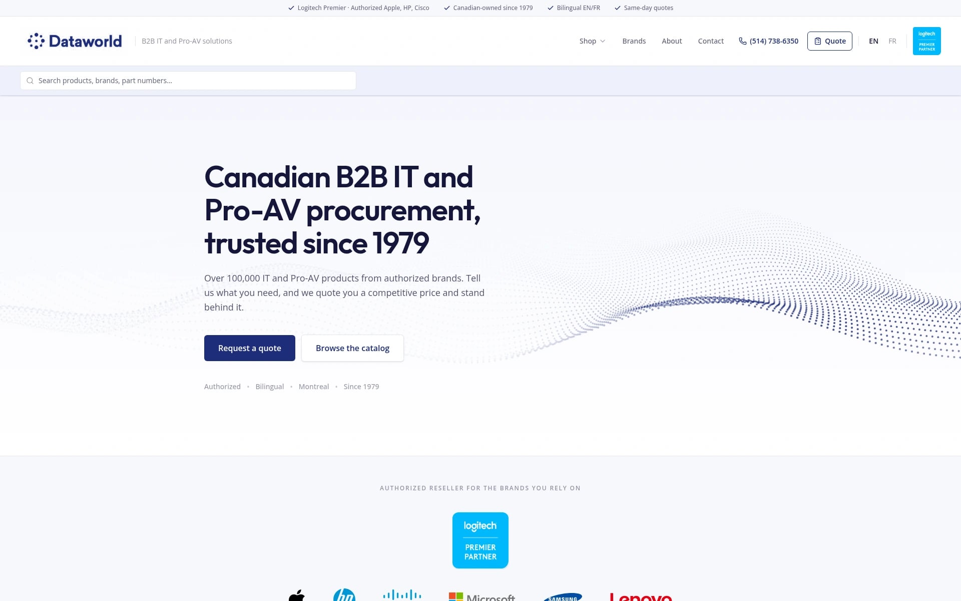 Dataworld B2B IT and Pro-AV catalog website